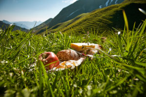 Snack at the Klewenalp near Beckenried in Switzerland Snack at the Klewenalp near Beckenried in Switzerland